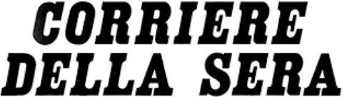 Il testo nero in grassetto recita CORRIERE DELLA SERA su sfondo chiaro.